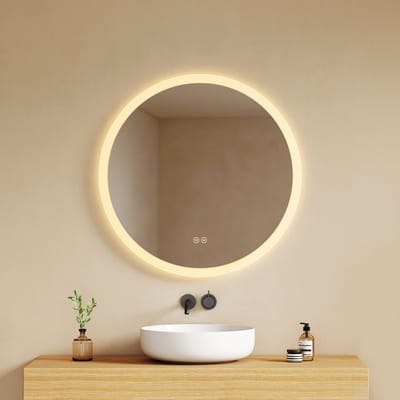EMKE Badkamerspiegel - Anti Condens - 3 Lichtkleuren & Dimbaar - 70CM - Douche Spiegel - Energiezuinig