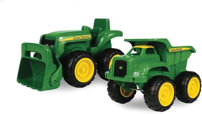 Zandbak Voertuigen - Speelgoed tractor - Buiten spelen - Draagbaar - 2 stuks - Groen