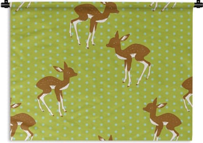 Wandkleed - Wanddoek - Patronen - Hert - Stippen - 60x45 cm - Wandtapijt