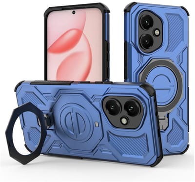 Hoesje geschikt voor Honor 400 | Compatibel met MagSafe / Qi2 | 360° Draaibare Magnetische Standaard | Back Cover Kickstand Ring | Blauw
