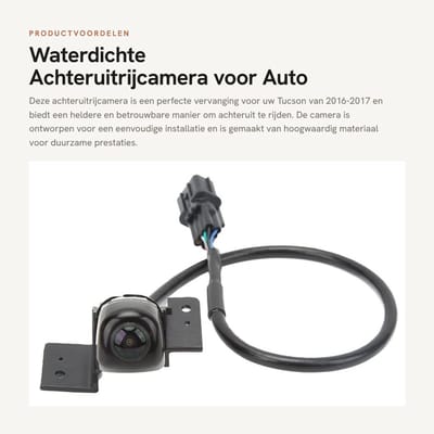 Dailygoods- Achteruitrijcamera Waterdicht - Parkeerhulpcamera - Vervanging voor Tucson 2016-2017 - Hoge Resolutie - Slagvast ABS-Materiaal - Perfecte Pasvorm