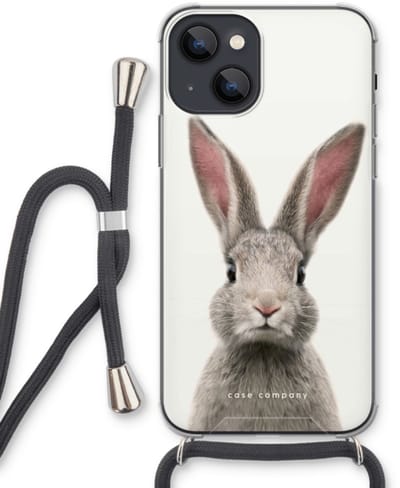 Case Company® - Hoesje met koord geschikt voor iPhone 13 mini hoesje met Koord - Daisy - Telefoonhoesje met Zwart Koord - Bescherming aan alle Kanten en Over de Schermrand