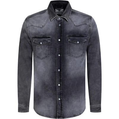 Gabbiano - Heren Overhemd Jogg Denim - 335734 - 204 Dark Grey