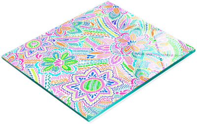 Multifunctionele decoratieve glazen snijplank voor in de keuken met bloemenpatroon, 60x52 cm