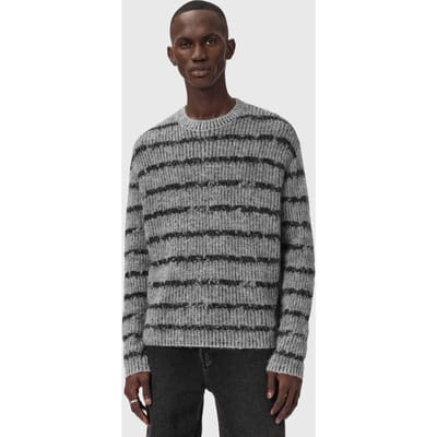 AllSaints Dissolved Crew Grey/black Taglia: XS | Maglioni a maglia Outlet | Uomo | Grigio