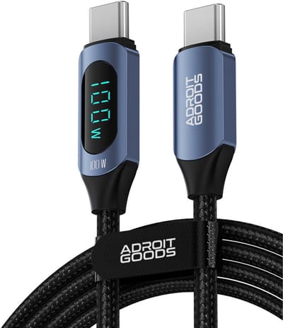 AdroitGoods 5a/100w Usb-C Naar Usb-C Oplaad/Data Kabel - Pd 100W - Snellaad Kabel - Gevlochten Nylon 2 Meter