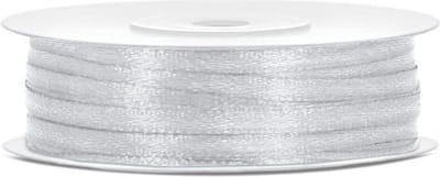 Hobbygroep satijnlint zilver 3 mm 50 m cadeau lint.