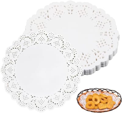 Set van 150 Ronde Linten van 9 cm voor Taartdecoratie, Bruiloften, Verjaardagen en Tafeldecoraties (Wit)
