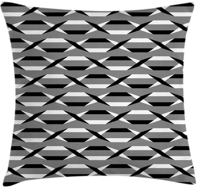 ABAKUHAUS kussenhoes 40x40 cm – dubbelzijdig bedrukt – lichtgrijs/koksgrijs
