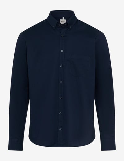 Brax Heren Overhemd  Style DANIEL night blue, donkerblauw, maat M
