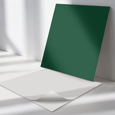 Wallfluent Vinyl Tegels - Kleur Donkergroen Vinyl Wandtegels - 30 cm x 30 cm - Uniform PVC Tegels - 9 stuks - Vierkant PVC Tegels - Patroon Plaktegels - Wand PVC Tegels - Plaktegels Keuken en Badkamer