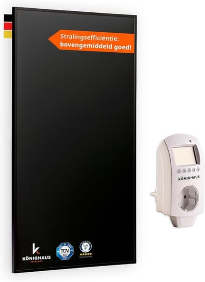 Infrarood Verwarming - Warmtepaneel Elektrische Kachel - Ruimte Verwarmen - Met Ingebouwde Thermostaat - 800 Watt - Zwart