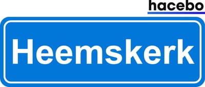 Hacebo - Plaatsnaam Sticker - 29x10 CM - Heemskerk sticker - Verkeersborden sticker - grappige cadeaus - Heemskerk