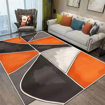 Nordse Stijl Oranje Geometrie Groot Woonkamer Tapijt Moderne Decoratie Slaapkamer Zacht Antislip Tapijt Groot Oppervlak Bank Zijkleed 120*160cm