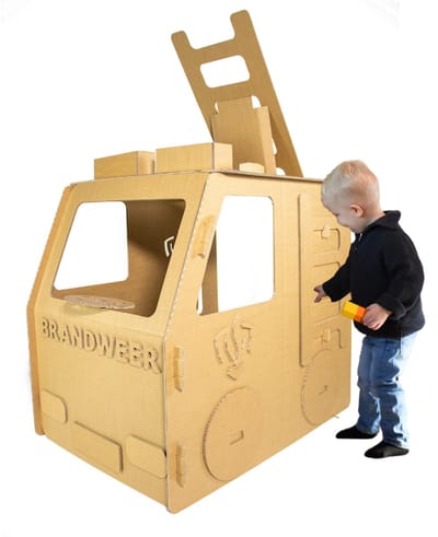 Kartonnen brandweerwagen - 78 x 100 x 92 cm - Kartent