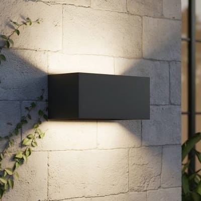 Ideal Lux buitenwandlamp Atom antraciet, 20 cm, metaal