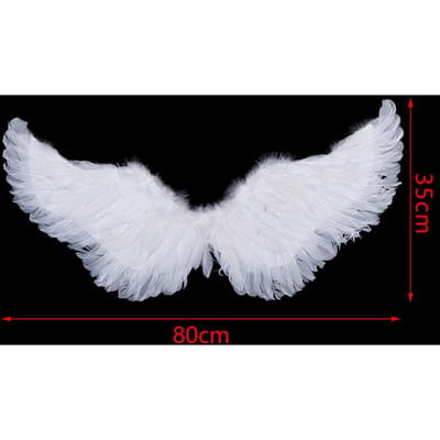 1 stuks Kinderen Volwassenen Feest Zwaluw Witte Engel Veren Vleugels Toverstokken Cosplay Elastische Banden Bruiloft Verjaardag Halloween Kerstmis white