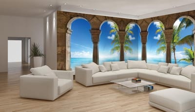 Fotobehang Vlies Natuur, Zee | Blauw | GROOT 832x254cm