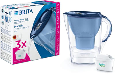 BRITA - Waterfilterkan - Marella Cool - 2,4L - Blauw - incl. 3 MAXTRA PRO ALL-IN-1 waterfilterpatronen - Voordeelverpakking