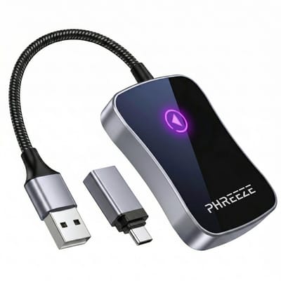 Phreeze Carplay Dongle Draadloos - Draadloze adapter geschikt voor Apple CarPlay - USB-A en USB-C - Wireless Adapter Bluetooth - Draadloze Ontvanger