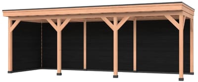 Douglas overkapping, 750 x 250, Met achterwand en zijwand, Westwood Comfort Basic