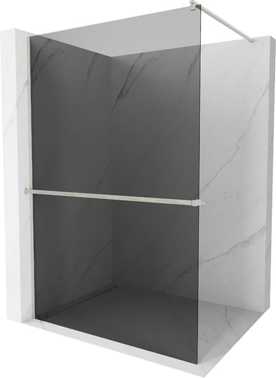 Mexen Kioto+ douchewand met plank Walk-in 70 x 200 , grafiet, geborsteld nikkel - 800-070-121-97-40