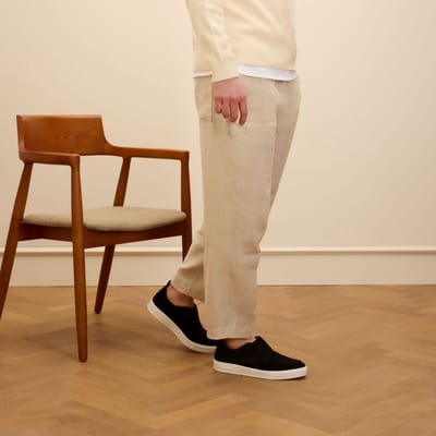 Manfield - Heren - Zwarte suède loafers - Maat 42