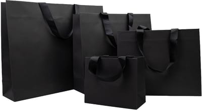 10x cadeautasjes Mat Zwart Extra groot