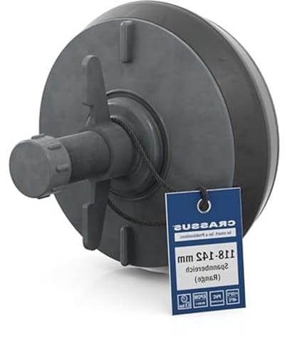 Snelsluitstop PVC - Afsluitstop Buizen - Afvoer Leidingen Sluiten - Eenvoudige Snelle Sluiting - 118-142mm - Zwart