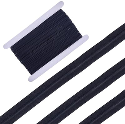 Dailygoods - Antislip elastisch lint - Siliconen tape - 10 m - Grijper tape - Geschikt voor naaien - Zwart