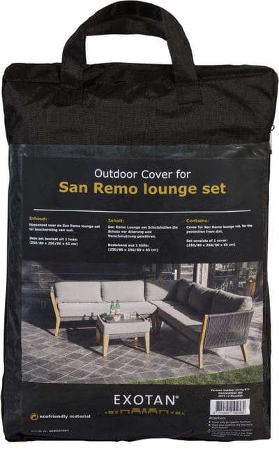Exotan Beschermhoes Loungeset San Remo - PE - Zwart - 45x30x14