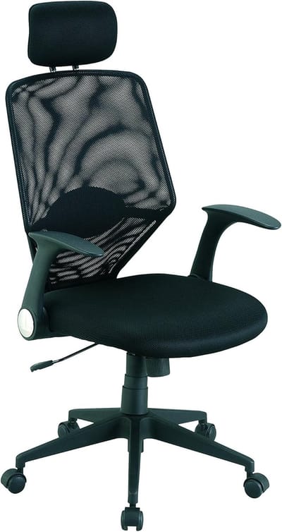 ErgoLux Pro Comfort Mesh Bureaustoel Met Armleuningen en Nylon Onderstel 61 x 62 x 121 cm