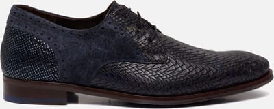 Floris van Bommel Veterschoenen blauw Leer - Heren - Maat 43.5