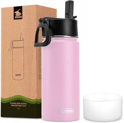 RVS Sport Bidon met Rietje - 470ml - Roze
