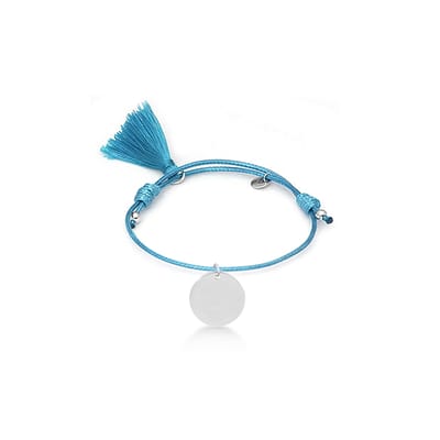 Luxenter 925 Sterling zilveren armband met gerhodineerd blauw katoen - Mi Sol