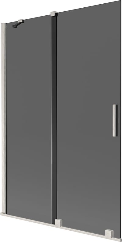 Mexen Velar badwand 2-vleugelig schuifbaar 120 x 150 , grafiet, geborsteld nikkel - 896-120-000-41-97