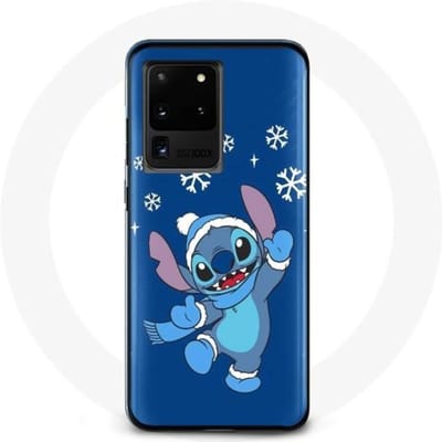 Coque - Samsung - Galaxy S20 Ultra - Souple - Stitch neige Noël - Bleu bleu