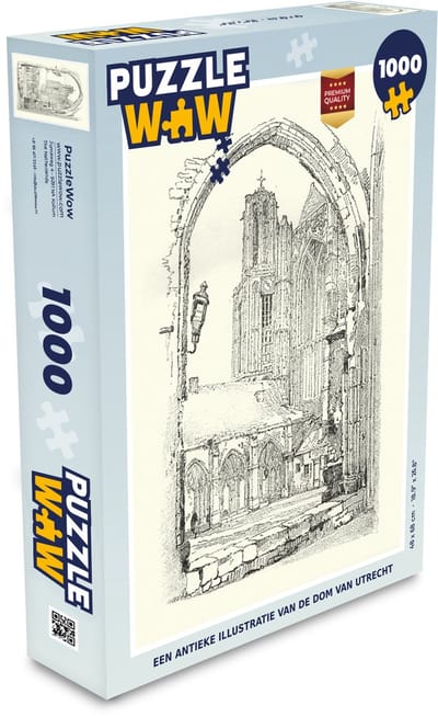 Puzzel Een antieke illustratie van de dom van Utrecht - Legpuzzel - Puzzel 1000 stukjes volwassenen