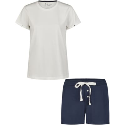 By Louise Essential dames korte pyjama set shortama off-white