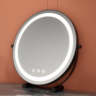 LED Kapspiegel - Make-up Spiegel - Schoonheidsroutine Verbeteren - 360 Graden Rotatie - 40x40CM - Zwart