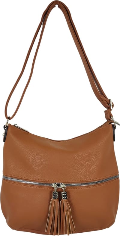 Flora&Co - schoudertas/crossbody tas - camel - instelbare draagriem