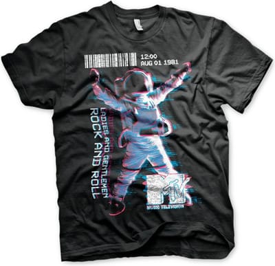 MTV Heren Tshirt -S- Moon Man Zwart