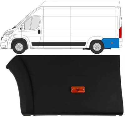 Achterste sierlijst zijlijst met positielicht voor Fiat Ducato 2018- / Links