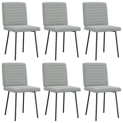 vidaXL - Eetkamerstoelen - 6 - st - fluweel - lichtgrijs