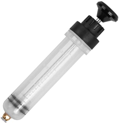 JHUBERS- Oliezuigspuit 200ML - Handmatige Vloeistof Extractor - Roestvrij Stalen Schacht - Duidelijke Cilinder met Maatschaal - Veelzijdige Vloeistofbehandeling - Controleerde Vloeistofextractie - Vloeistofextractor