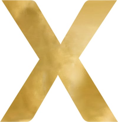 Partydeco - Spiegel Letter X Goud - 58 x 60 cm