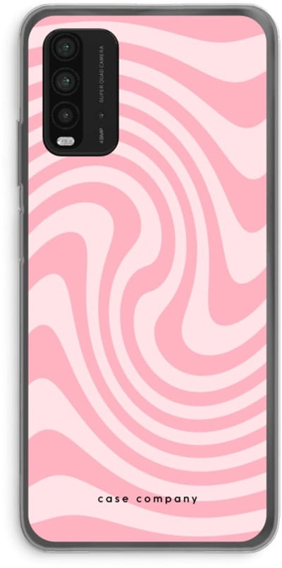 Case Company® - Hoesje geschikt voor Xiaomi Redmi 9T hoesje - Swirl Roos - Soft Cover Telefoonhoesje - Bescherming aan alle Kanten en Schermrand