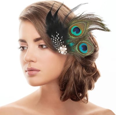 Feestelijke Haarband met Elegante Pauwenveren - Haaraccessoire Dames en Meisjes