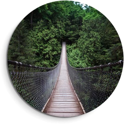 KitchenArt - Forest Crossing – Muurcirkel Binnen - ø 40 cm - Wandcirkel - Mét Ophangsysteem - Wanddecoratie - Muurdecoratie