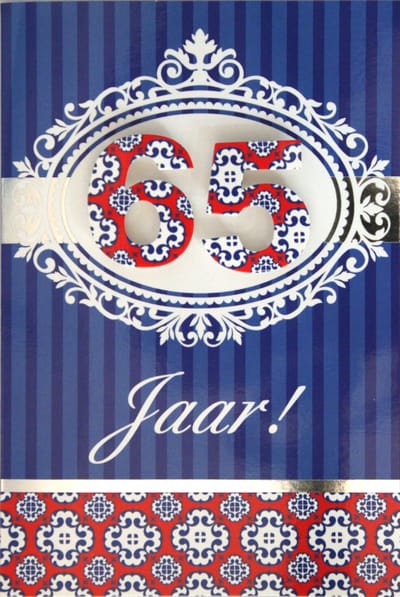 6 Luxe Wenskaarten 65 Jaar - Verjaardagskaart - Leeftijdskaart - Verjaardag - Jarig - Leeftijd 65 - Art of Cards - Kaart - 213252 - Geburtstag - Birthday - Anniversaire - In Folie - Gratis Verzonden - Hoge Afnamekortingen - 12x17.5cm